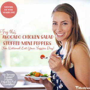 Celebrate National Eat Your Veggies Day with this Avocado Chicken Salad Stuffed Mini Peppers Recipe!